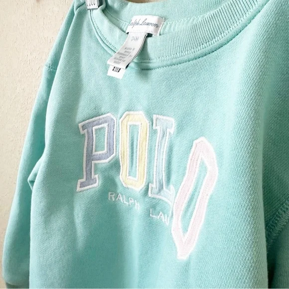 Ralph Lauren Logo French Terry Matching Sweatshirt and Sweatpants 24 Months - Picture 9 of 10